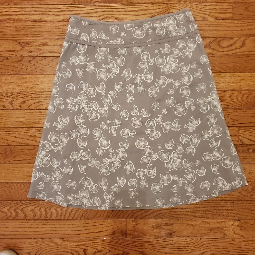 Vintage Y2K Esprit Womens Gray Dandelion Floral A-Line Skirt Pockets Size 8 - Picture 5 of 12